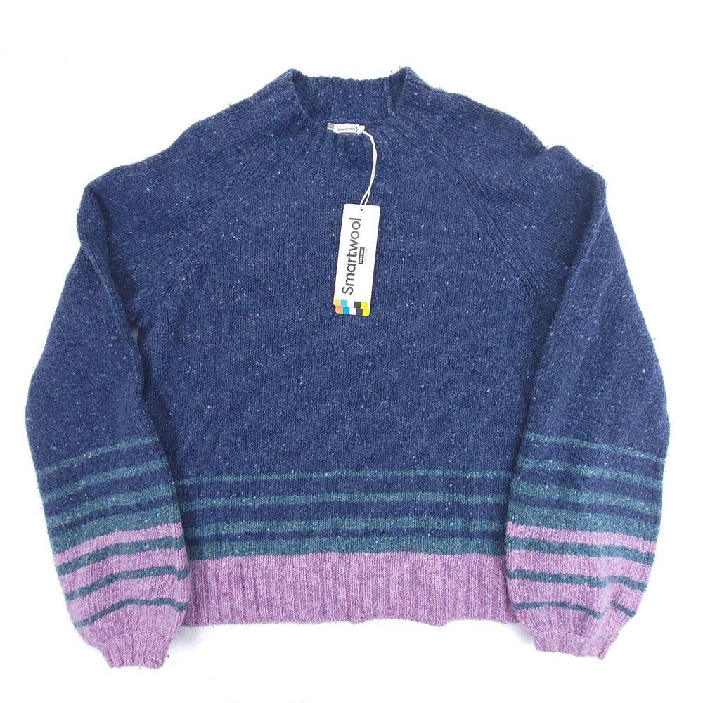 SMARTWOOL WOMENS Medium COZY LODGE OMBRE SWEATER Deep Navy NWT $160